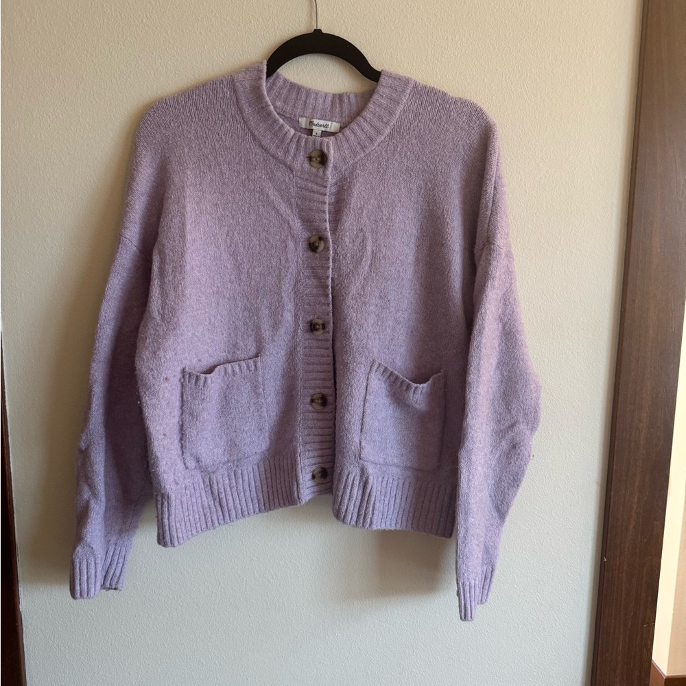 Madewell Lilac Button-Up Cardigan